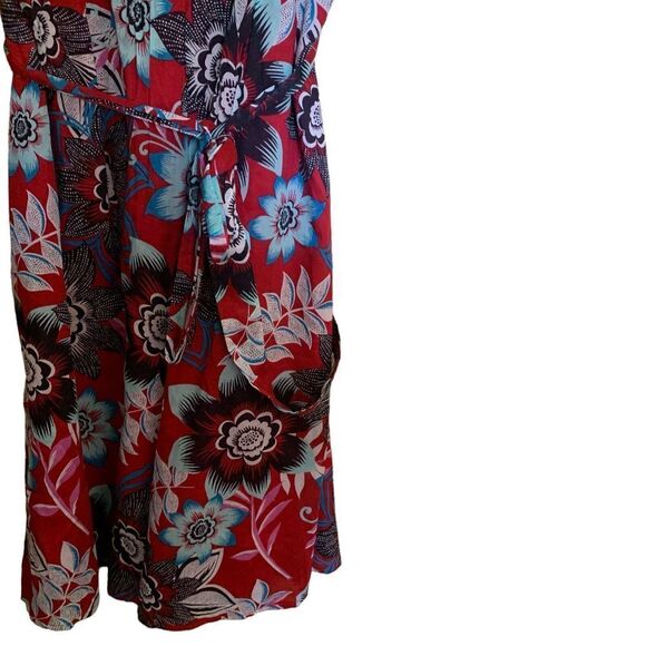 Talbots Dress Womens 10 Multicolor Floral Sleeveless Lined Tie Waist A-Line - Picture 4 of 8